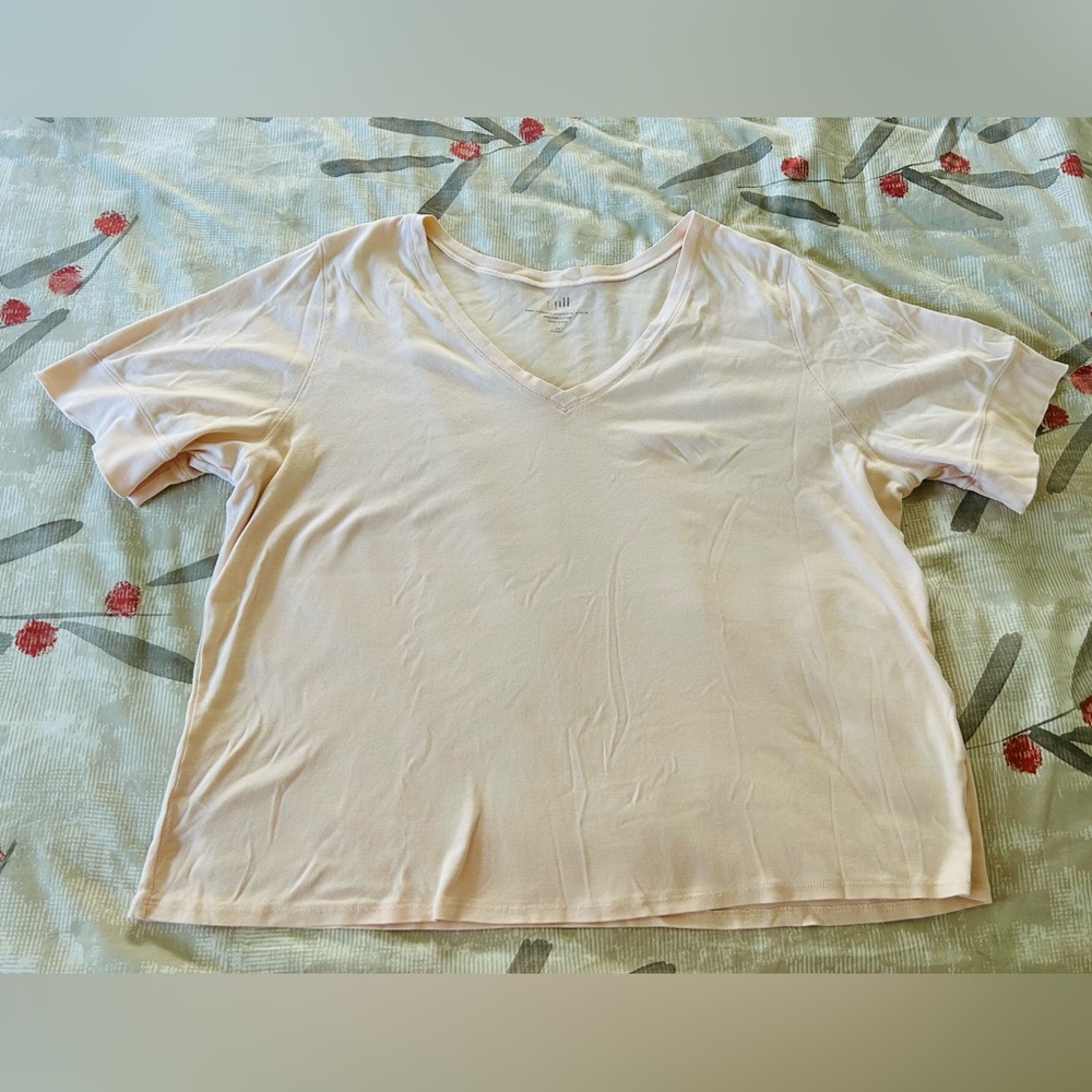 J Jill 3x Tee Knit Top Pima Cotton elbow sleeve pink